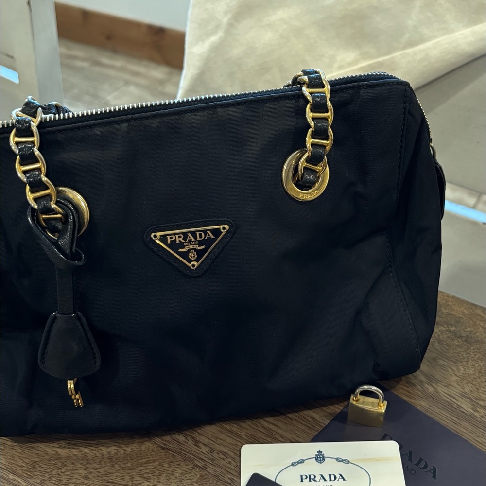 Prada impromptu boston chain bag